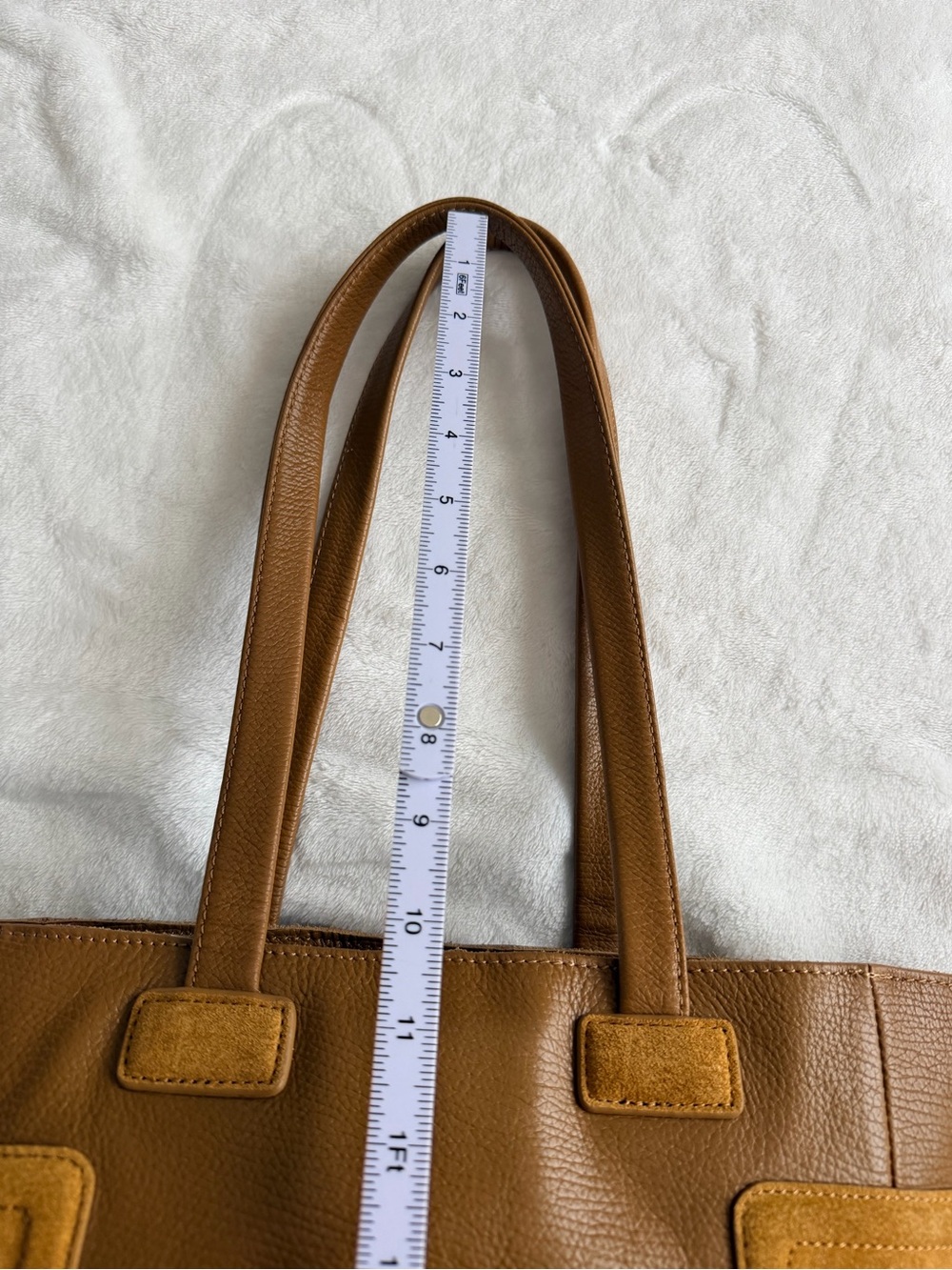 Hammitt Otis Tan Leather Tote with Suede Trim Work Travel Tote Bag - Picture 13 of 16